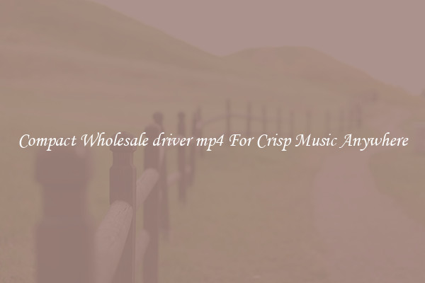 Compact Wholesale driver mp4 For Crisp Music Anywhere