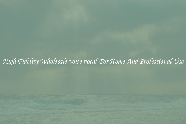 High Fidelity Wholesale voice vocal For Home And Professional Use