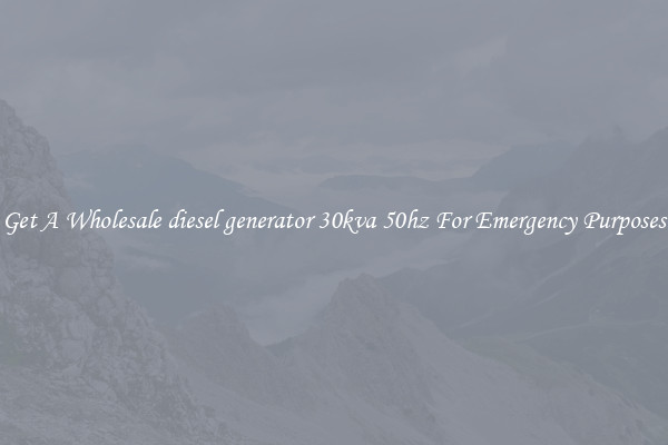 Get A Wholesale diesel generator 30kva 50hz For Emergency Purposes