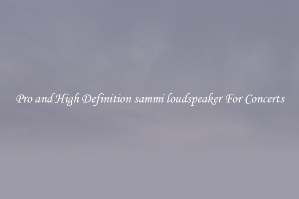 Pro and High Definition sammi loudspeaker For Concerts